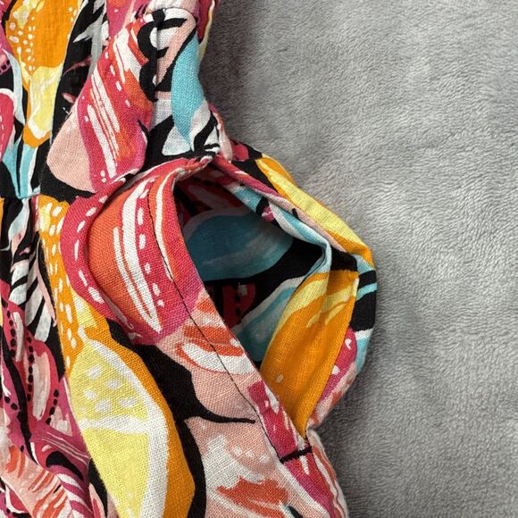 Crown & Ivy Women’s Petite Medium Linen Cotton Blend Sleeveless Mini Dress - Picture 3 of 6